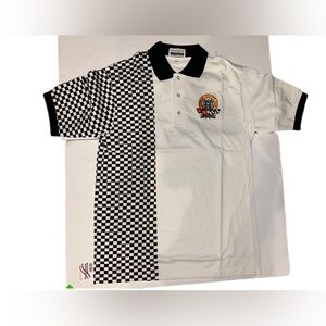 Black & White Checkered Route 66 Raceway Corvette Show 1998 Polo Shirt L